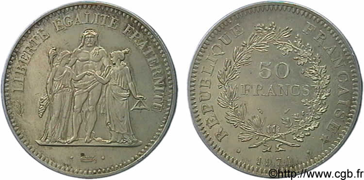 N&deg; m10_0623 50 francs Hercule, avers de la 20 francs - 1974