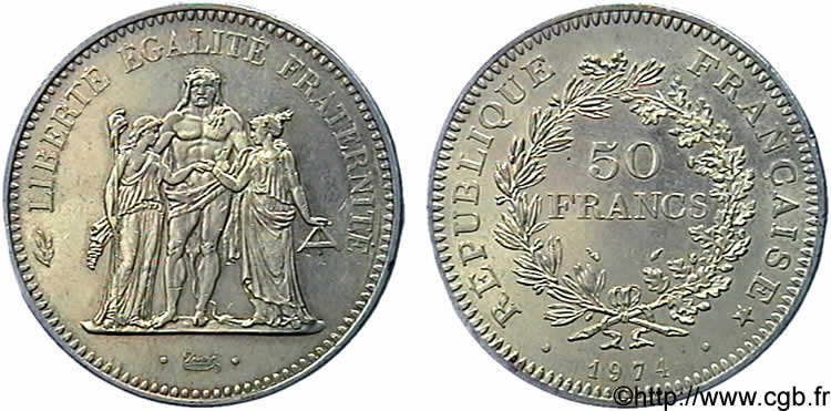 N&deg; m10_0625 50 francs Hercule, avers de la 20 francs - 1974