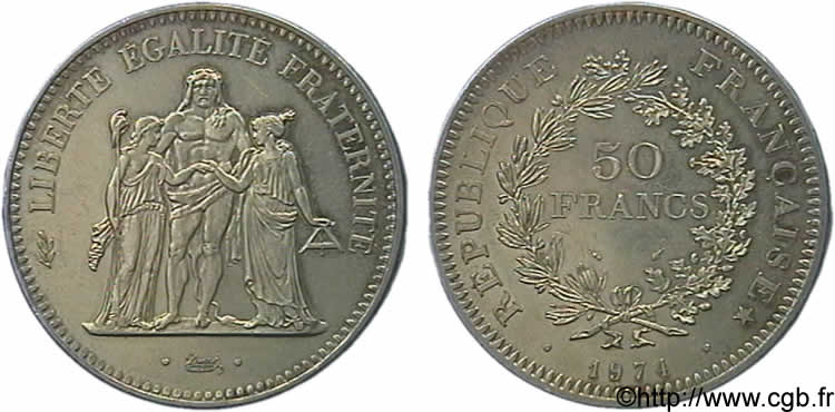 N&deg; m10_0626 50 francs Hercule, avers de la 20 francs - 1974