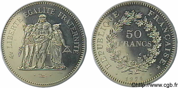 N&deg; m10_0628 Essai de 50 francs Hercule - 1974