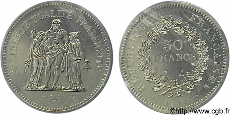 N&deg; m10_0629 Essai de 50 francs Hercule - 1974
