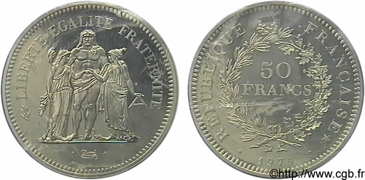 N&deg; m10_0648 Pi�fort de 50 francs Hercule en argent  - 1979